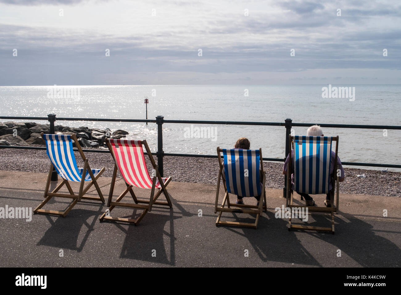 Sidmouth, 7th Sept 17 A sunny but quieter day on Sidmouth Espanade now the the children are all back at school. Photo Central/Alamy Live News Stock Photo