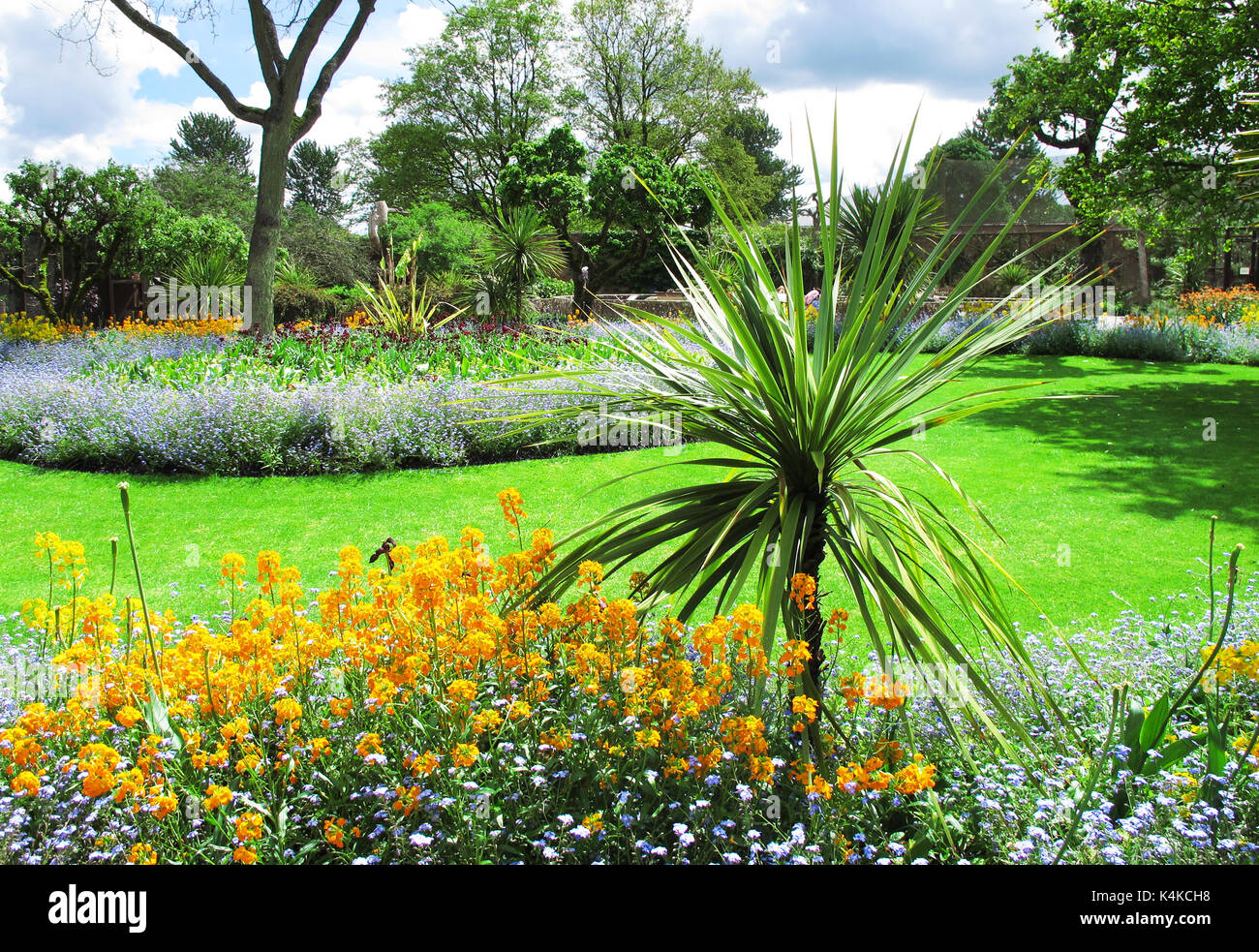 The landscaped gardens at Cotswold Wildlife Park near Burford, Oxfordshire. Stock Photo