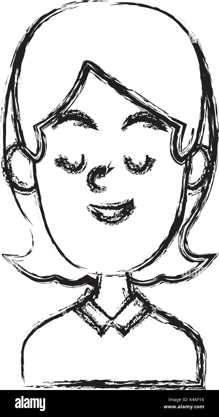 Woman smiling with eyes closed Stock Vector Image & Art - Alamy