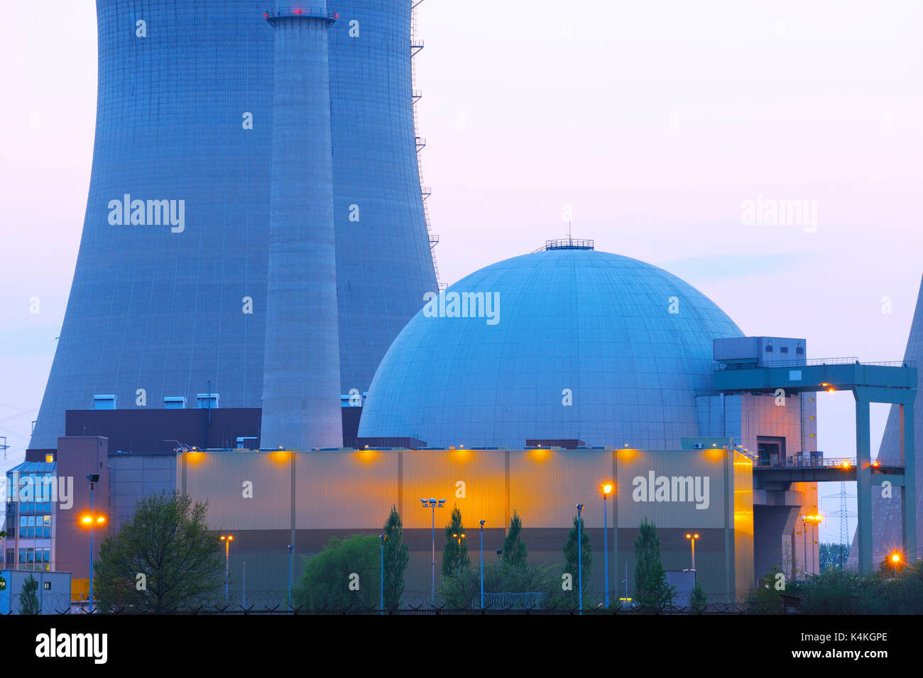 Nuclear power station Grafenrheinfeld, Lower Franconia, Bavaria, Germany Stock Photo