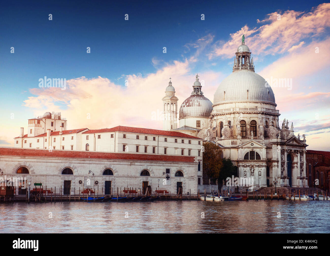 Grand Canal and Basilica Santa Maria della Salute, Venice Stock Photo