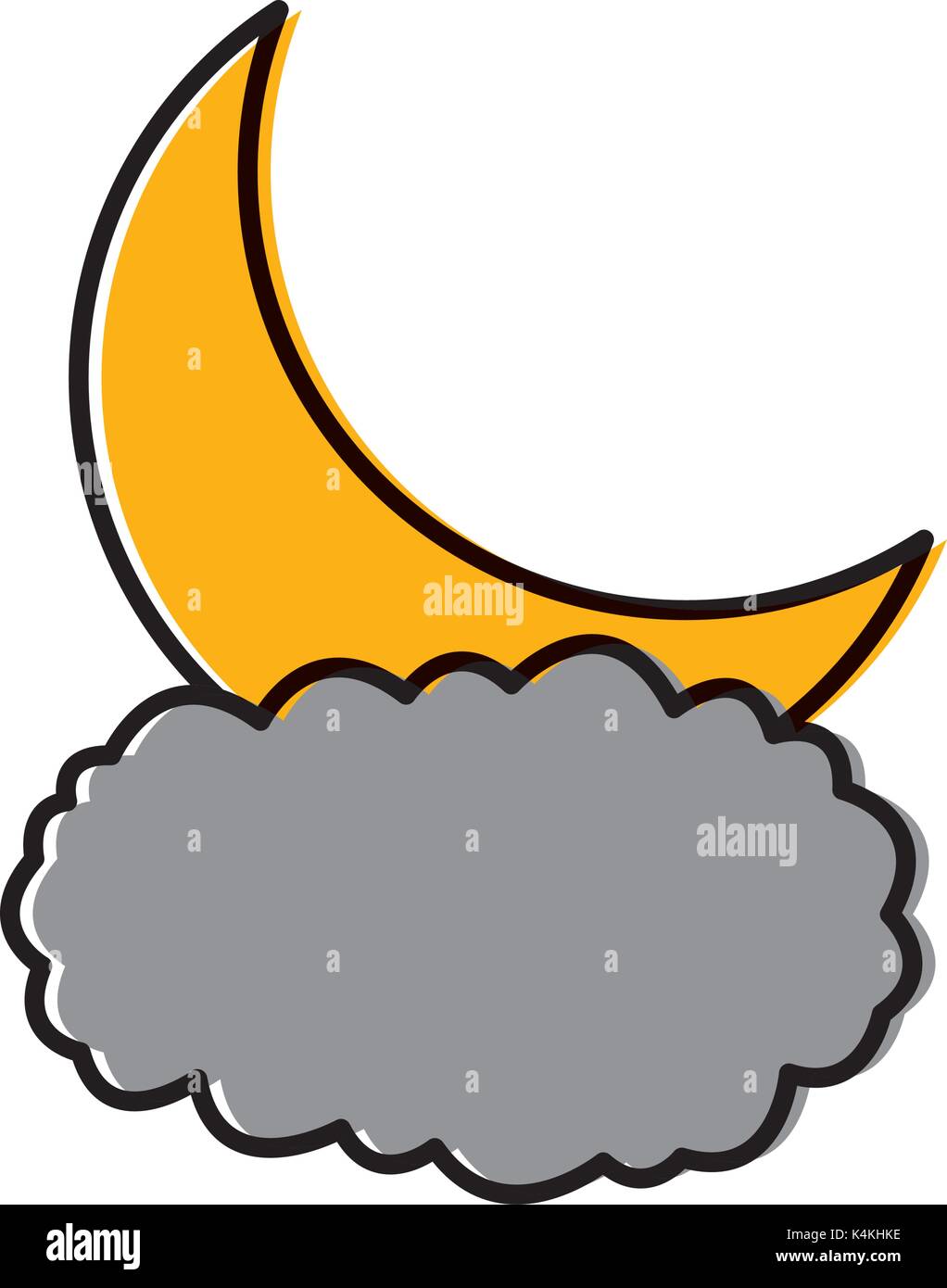 Moon and cloud Stock Vector Image & Art - Alamy