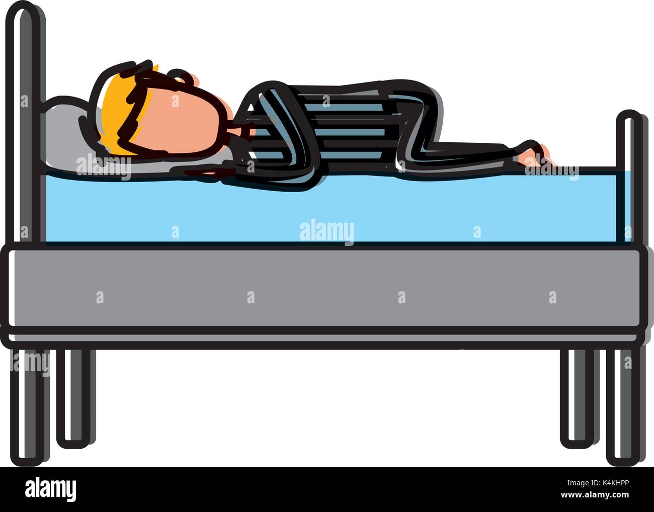 Sleeping in bed Stock Vector Image & Art - Alamy