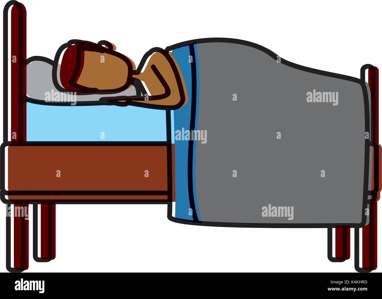 Sleeping in bed Stock Vector Image & Art - Alamy