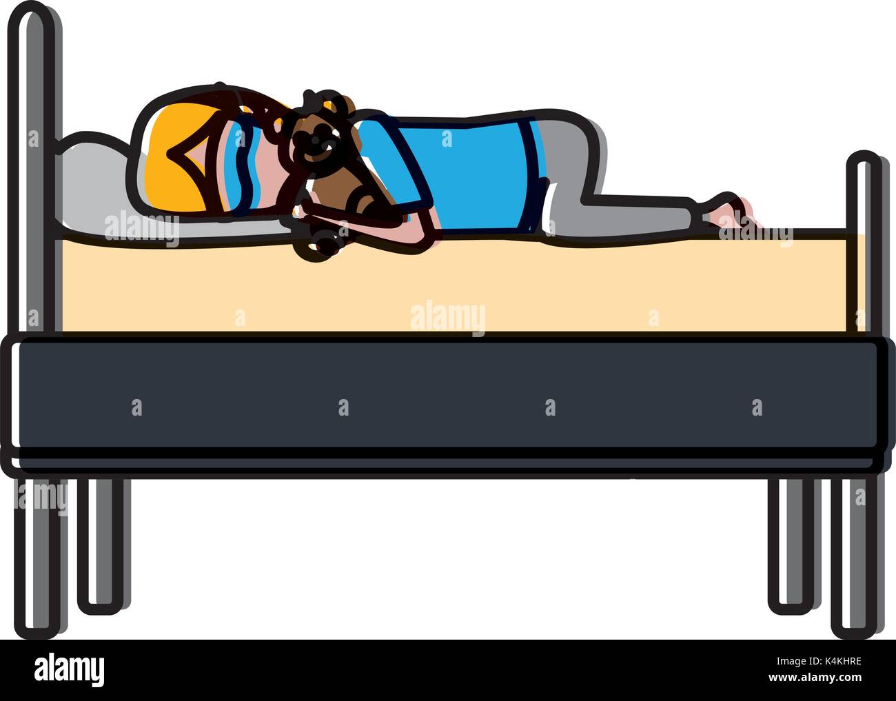 Sleeping in bed Stock Vector Image & Art - Alamy