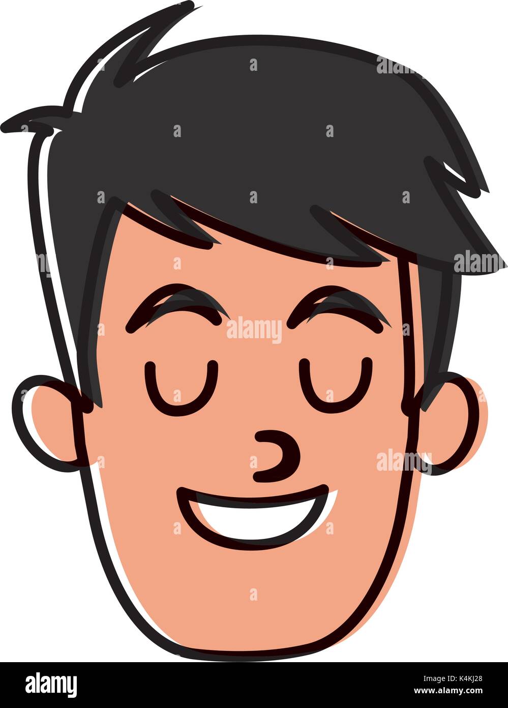 Man smiling with eyes closed Stock Vector Image & Art - Alamy