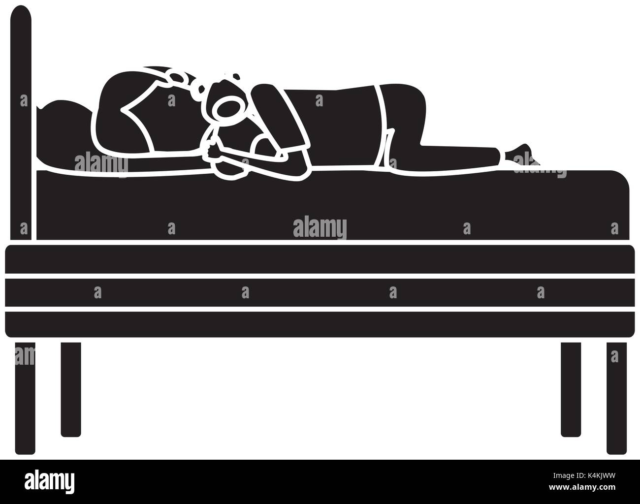 Sleeping in bed Stock Vector Image & Art - Alamy
