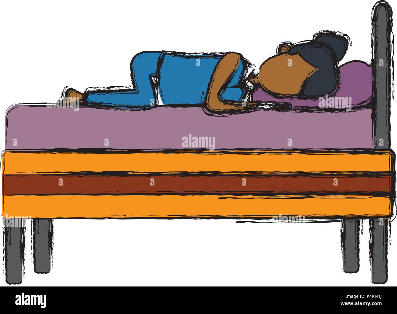 Sleeping in bed Stock Vector Image & Art - Alamy