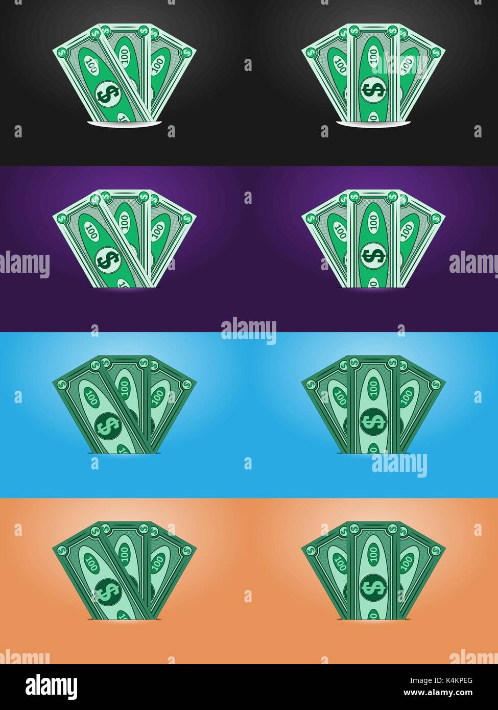 Vector dollars, abstract banknotes, money Stock Vector