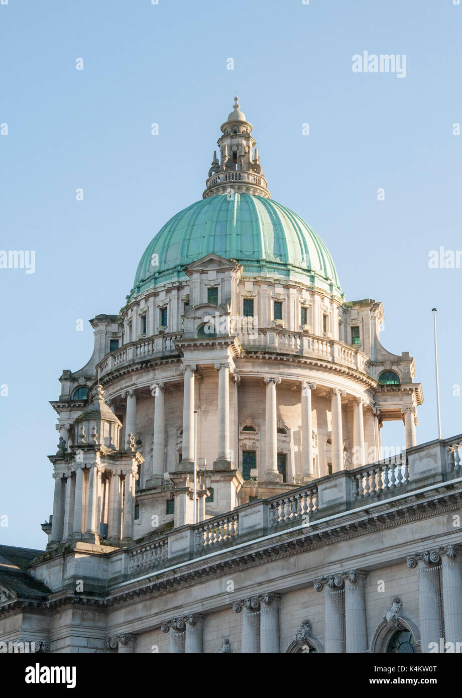 Low angle view of the dome of Belfast City Hall Stock Photo