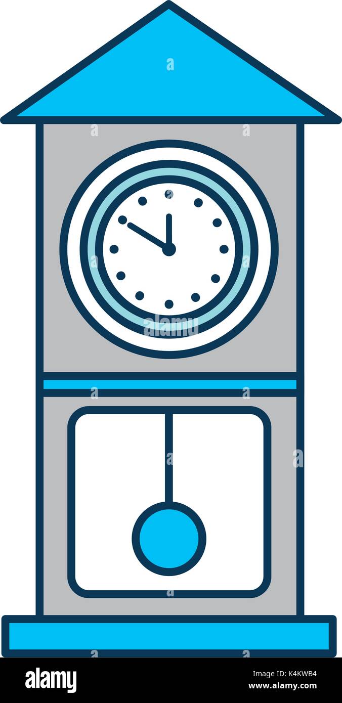 vintage clock pendulum decoration office element Stock Vector