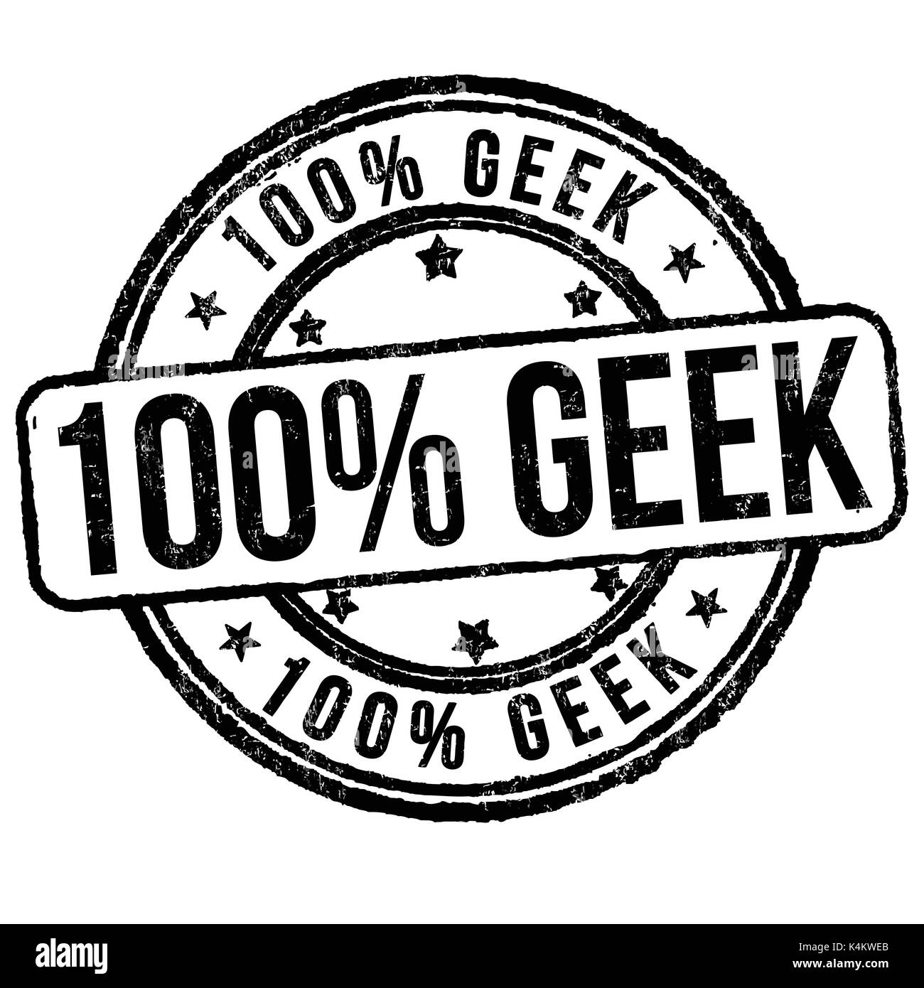 100% Geek grunge rubber stamp on white background, vector illustration Stock Vector