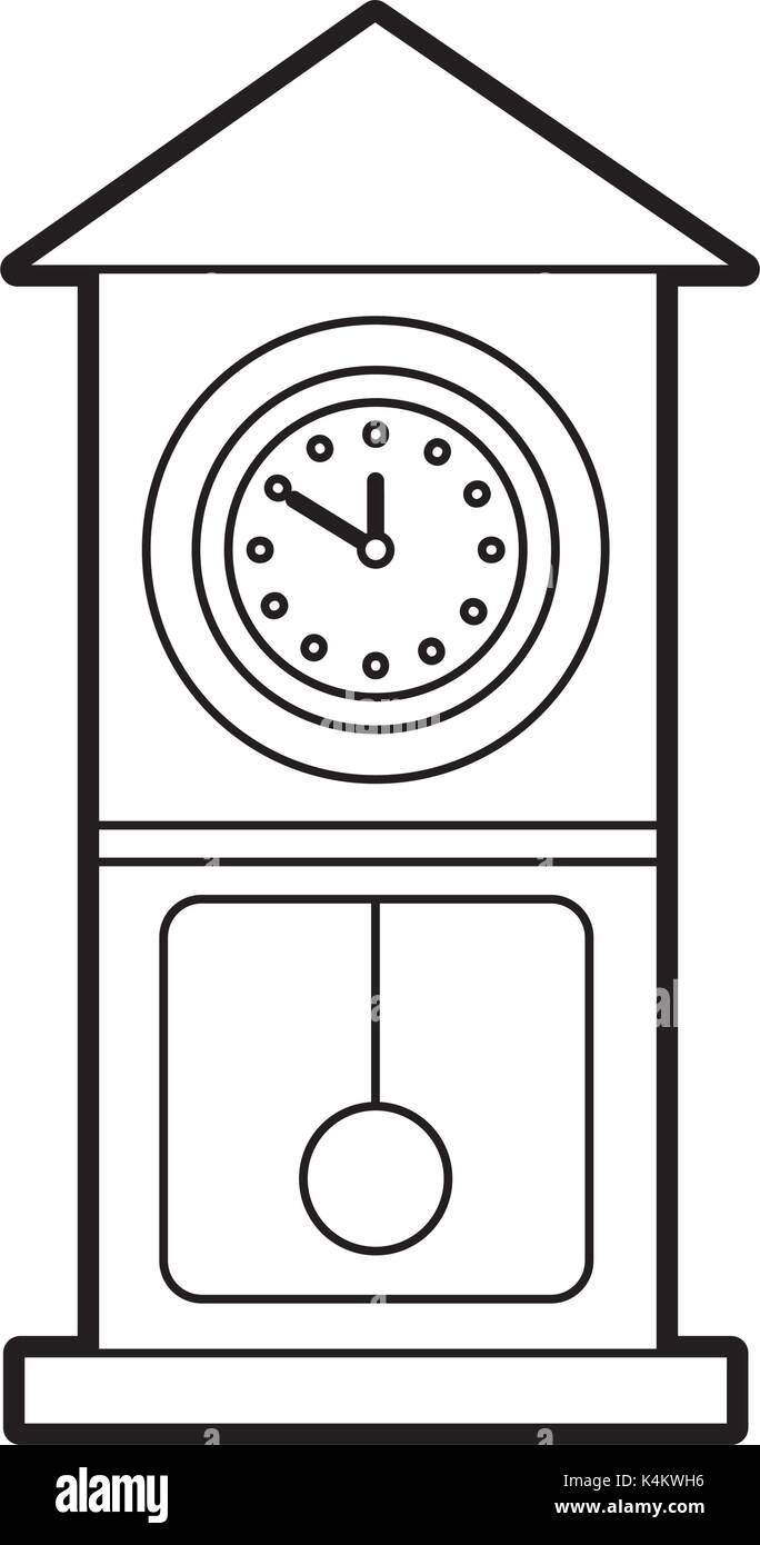 vintage clock pendulum decoration office element Stock Vector