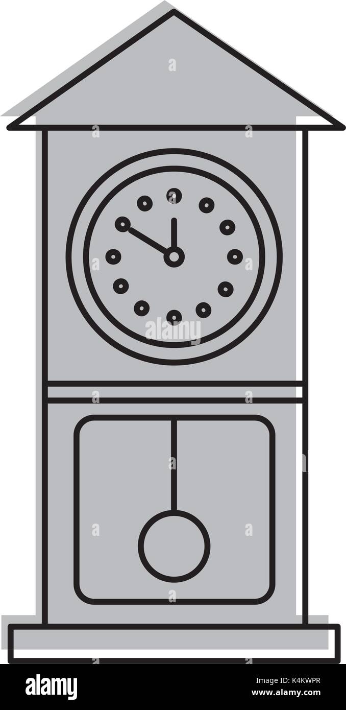 vintage clock pendulum decoration office element Stock Vector