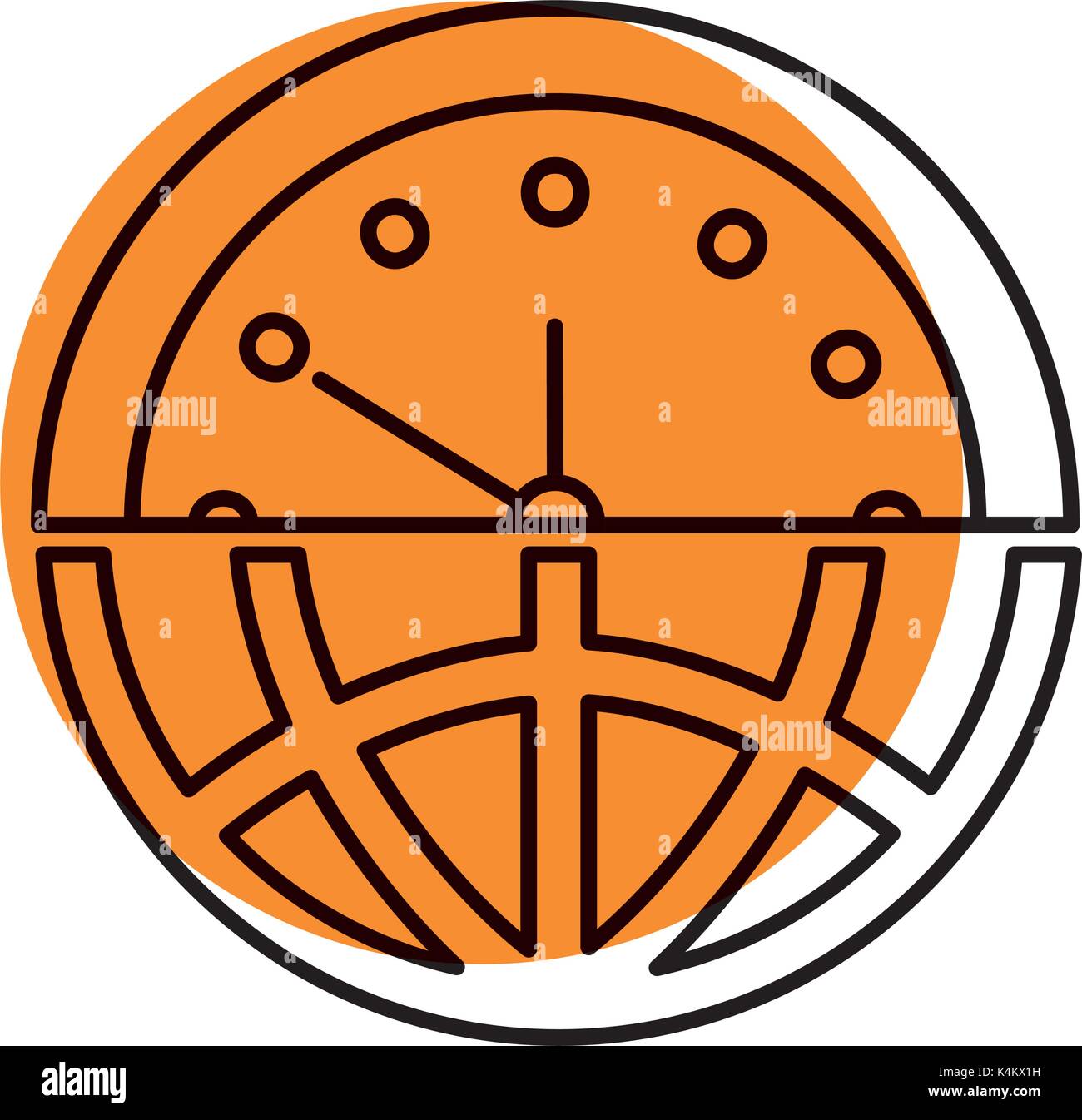 half globe plus half clock meaning time management Stock Vector Image