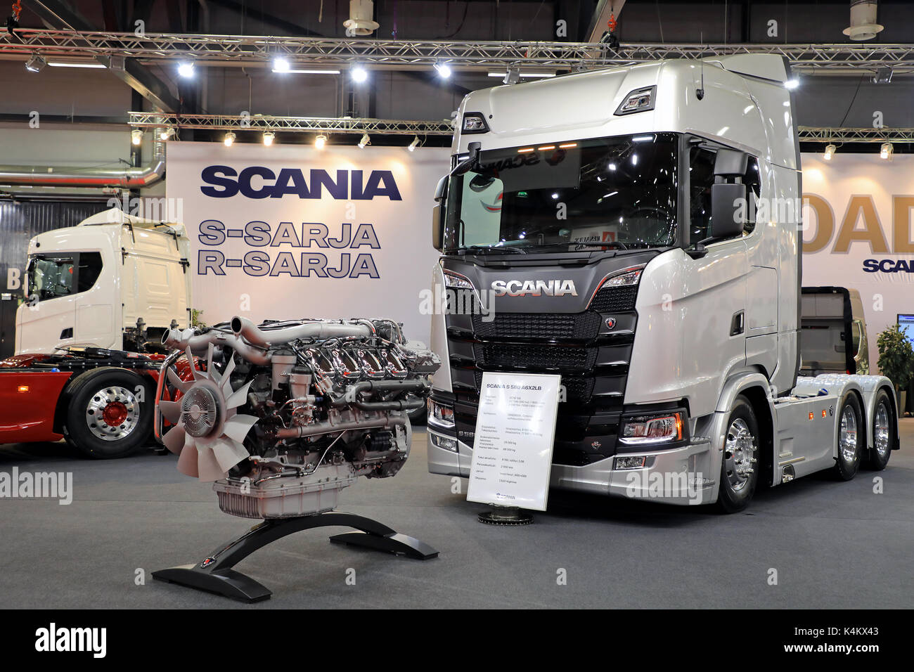 JYVASKYLA, FINLAND - MAY 18, 2017: Scania Finland presents Next Generation  Scania R580 truck and Scania Euro 6 engine on Kuljetus 2017, a professional  Stock Photo - Alamy