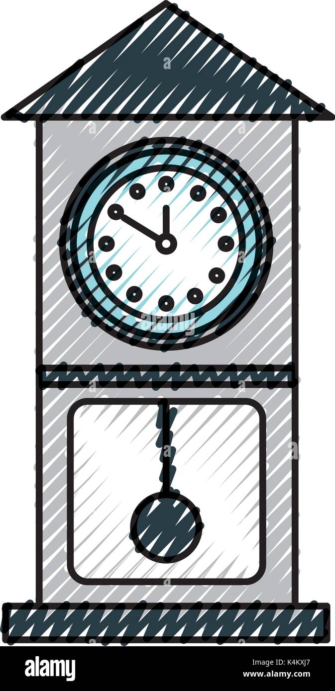 vintage clock pendulum decoration office element Stock Vector