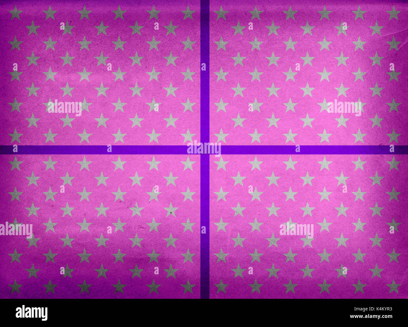 Purple wrapping paper with stars and ribbon Stock Photo Alamy