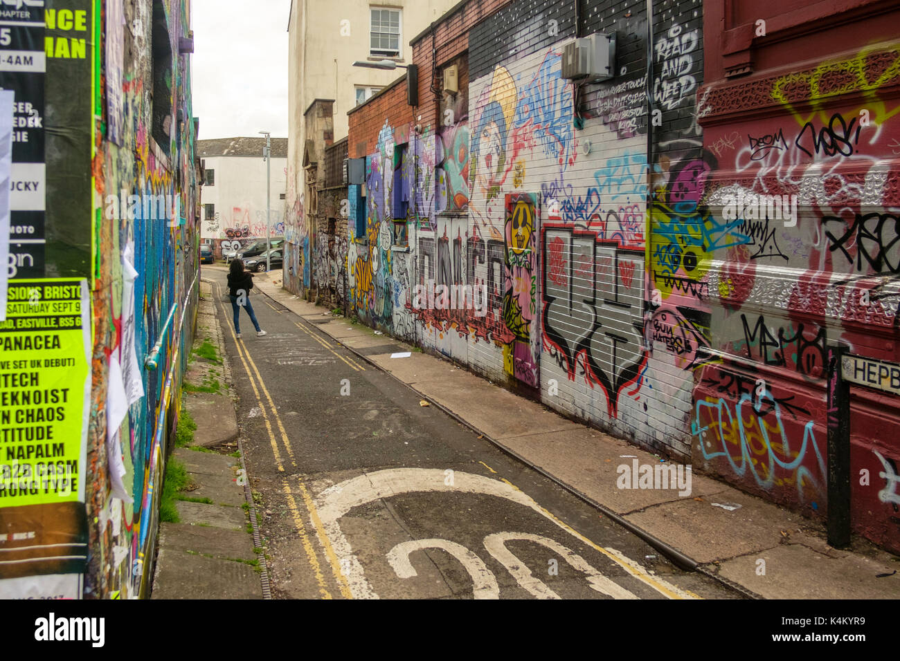 Around Stokes croft Bristol england UK Hepburn Road scene of Crack