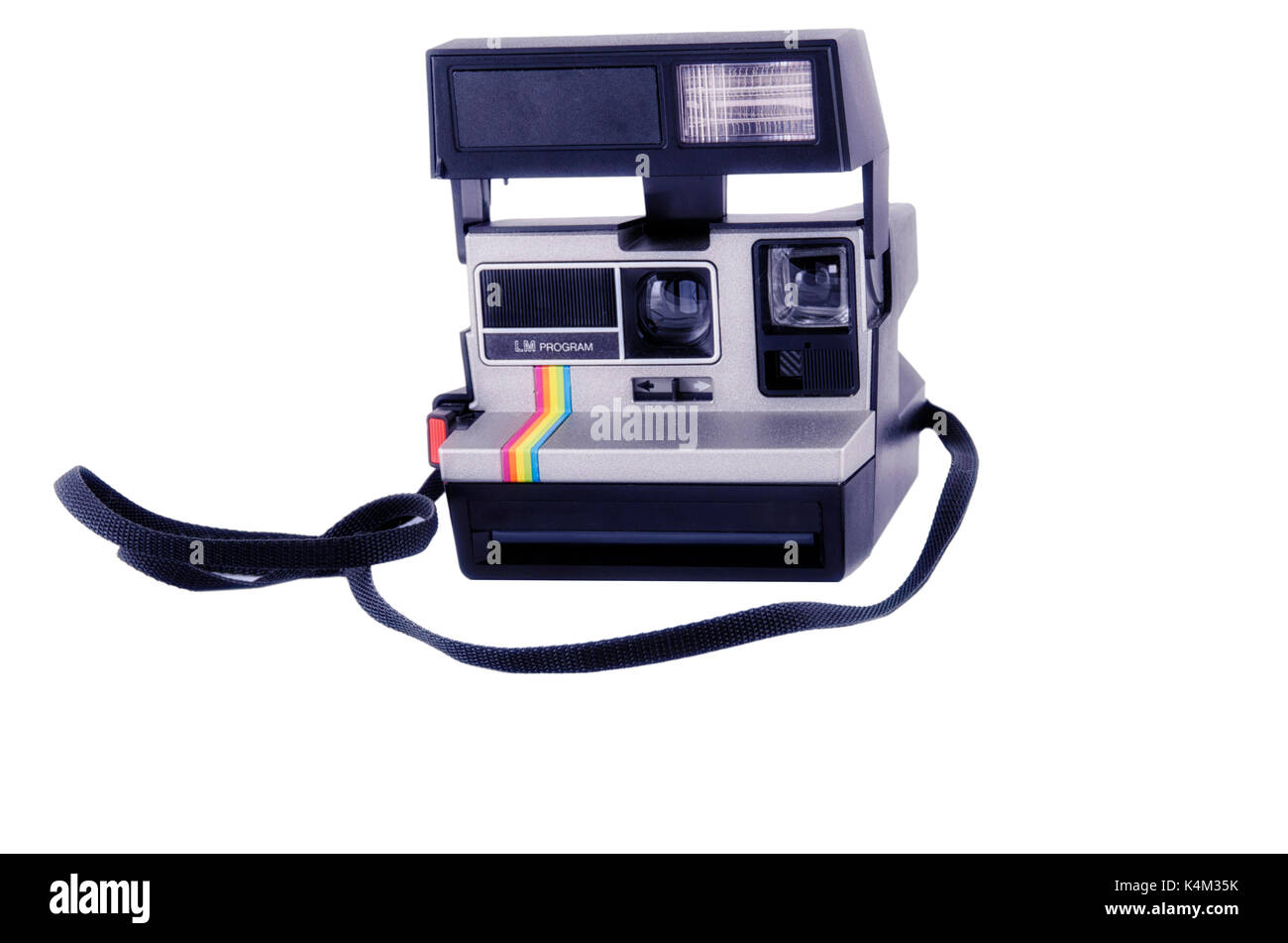 Vintage instant film camera isolated on a white background Stock Photo