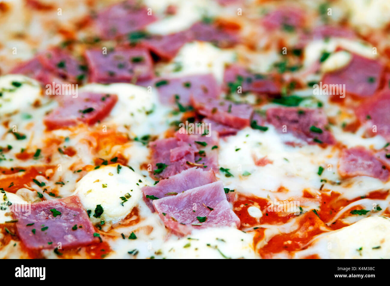 pizza with ham Stock Photo Alamy