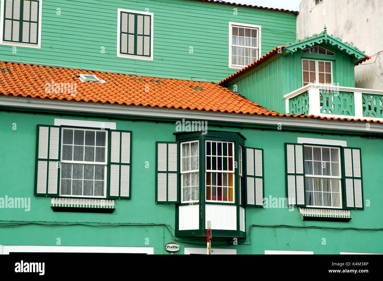 Houses of the city of Horta. Faial, Azores islands, Portugal Stock Photo Alamy