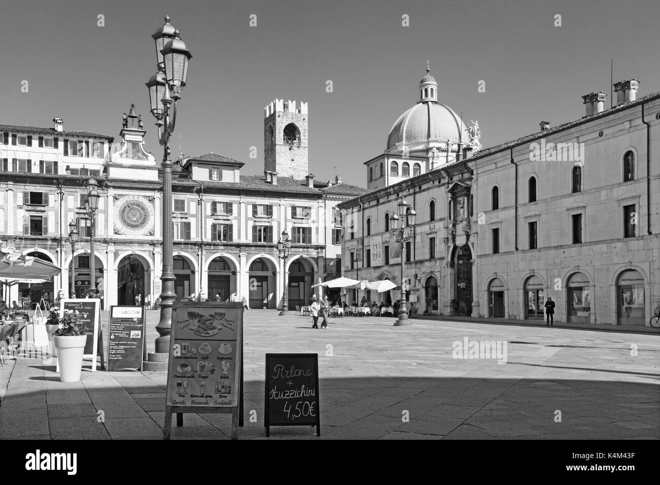 BRESCIA, ITALY - MAY 20, 2016: The panorama of Piazza della Loggia square. Stock Photo