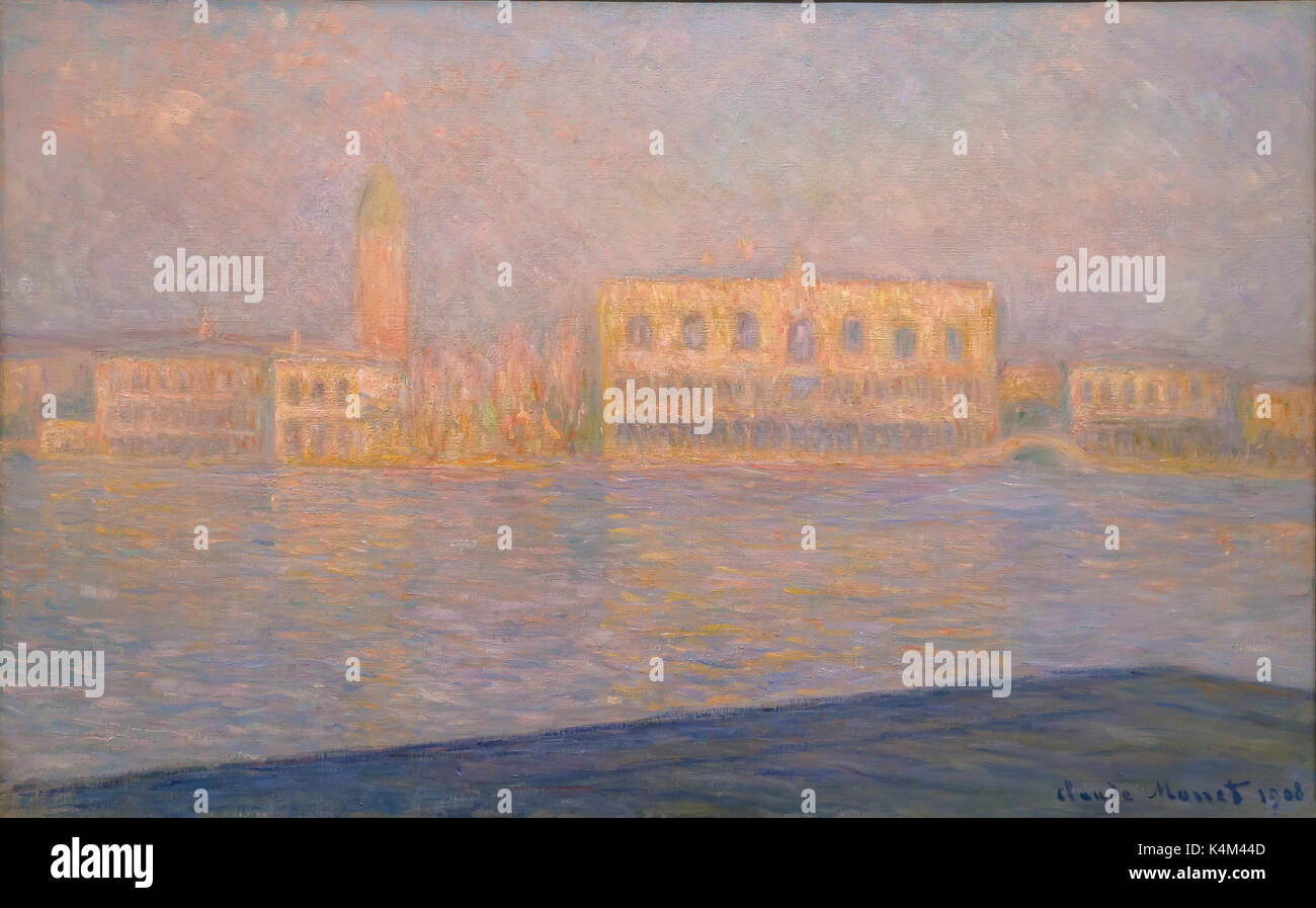 The Palazzo Ducale, Seen from San Giorgio Maggiore, by Claude Monet, 1908,  Solomon R. Guggenheim Museum, Manhattan, New York City, USA, North America  Stock Photo - Alamy