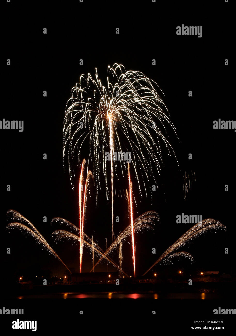 Firework Display at Barnstaple Rugby Club, Barnstaple Devon. Organised by Barnstaple Rotary Club. Stock Photo