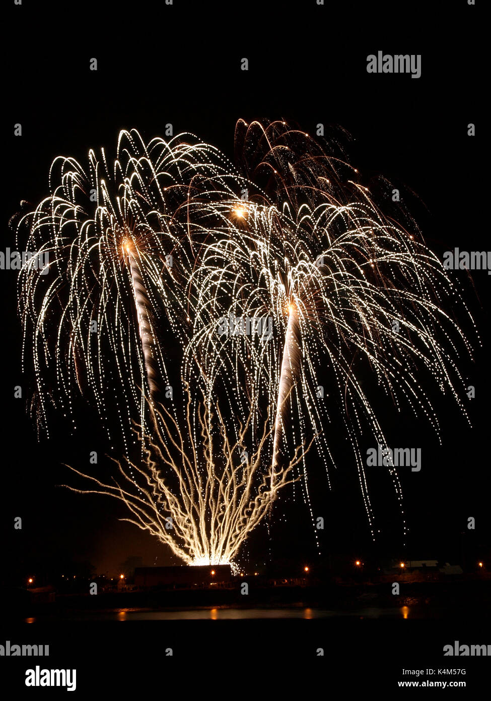 Firework Display at Barnstaple Rugby Club, Barnstaple Devon. Organised by Barnstaple Rotary Club. Stock Photo