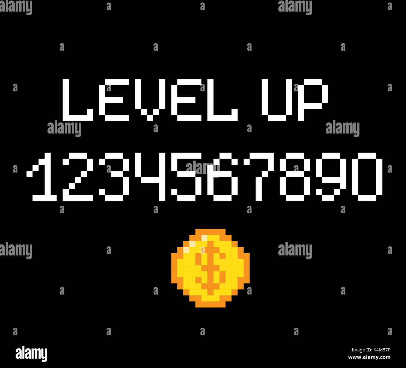 Level up pixel vector Stock Vector