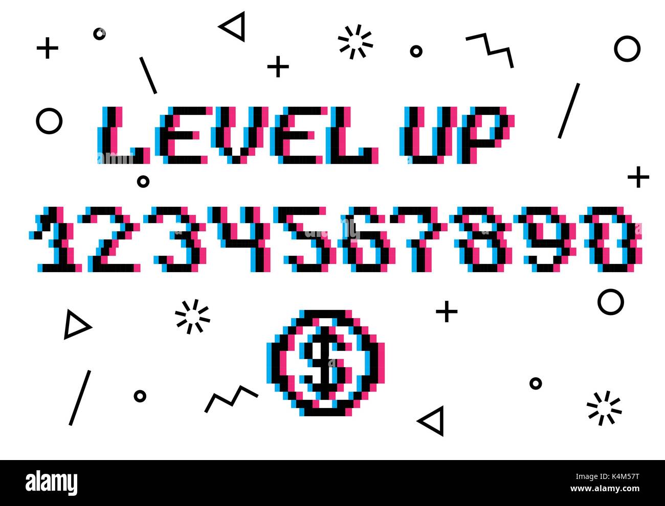 Level up pixel vector Stock Vector