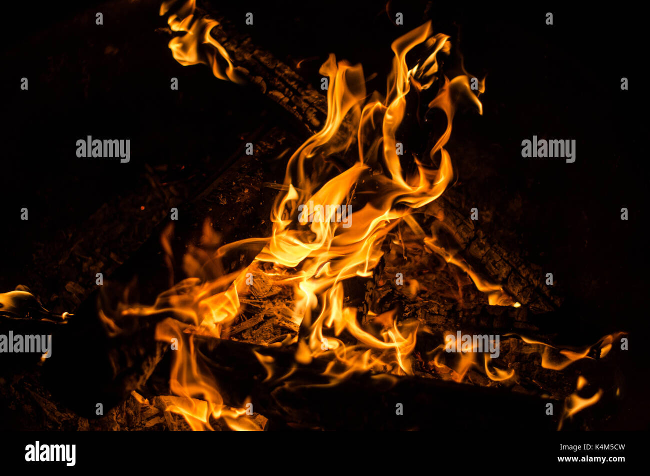 Detailed fire view Stock Photo