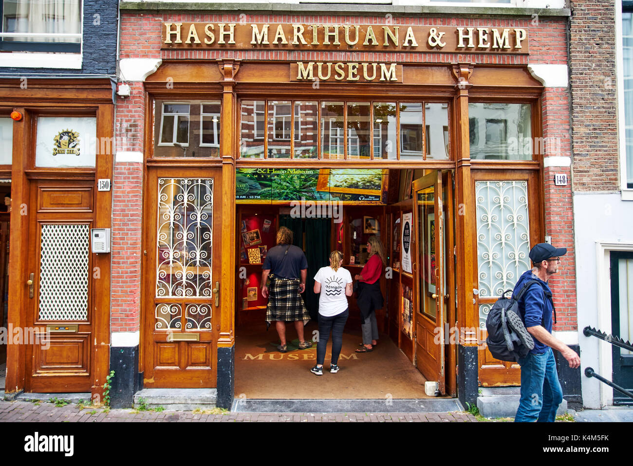 Amsterdam, Netherlands - September 05, 2017: Hash Marijuana & Hemp Museum in red-light  in Amsterdam, Netherlands Stock Photo