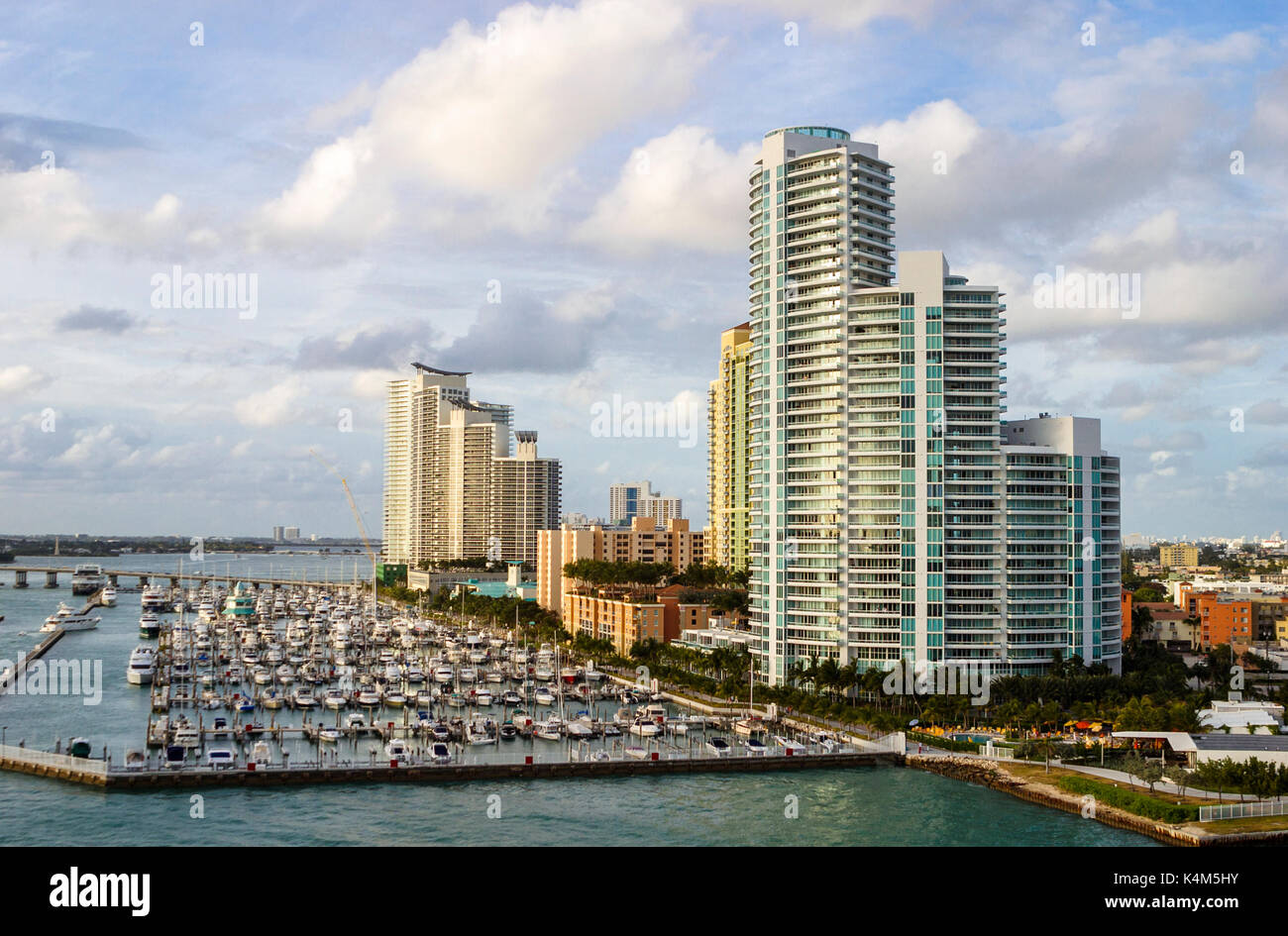 Modern tall highrise coastal modern apartment blocks and holiday homes