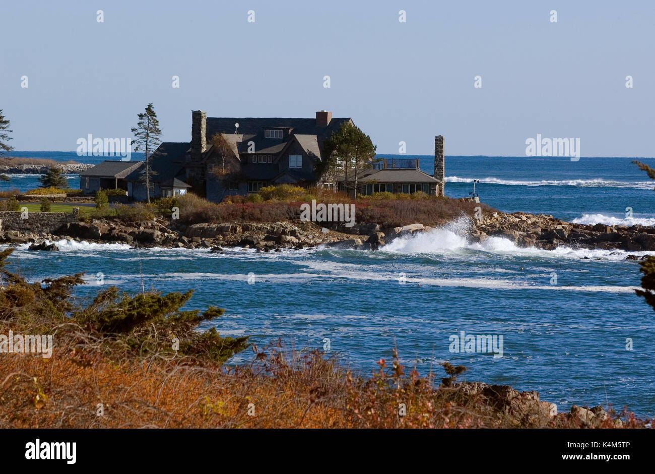 The summer home of former US President George H. W. Bush (Walker's Point) in Kennebunkport, Maine Stock Photo