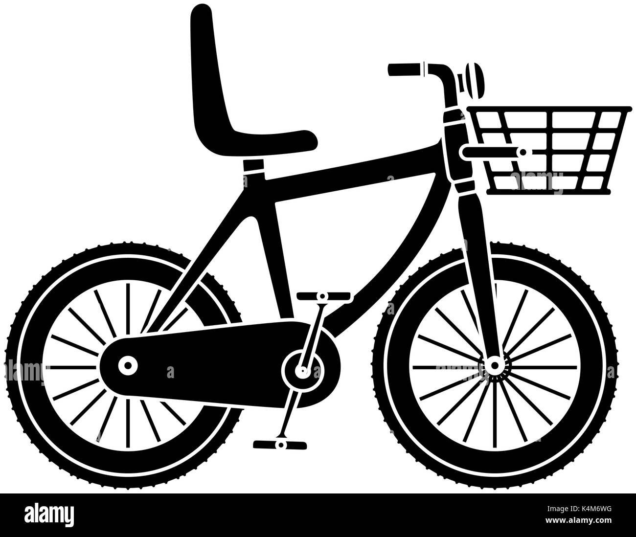 cute bicycle with basket vector illustration design Stock Vector Image ...