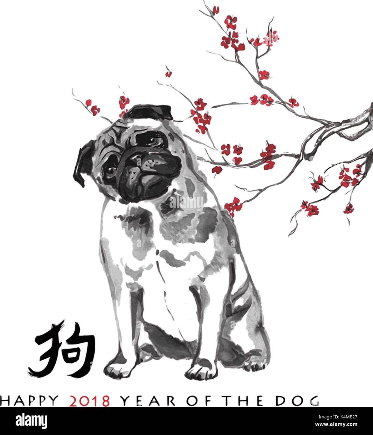 Chinese new store year pug