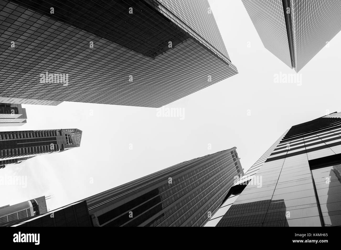 Black and white cityscape of high rise building in downtown Stock Photo ...