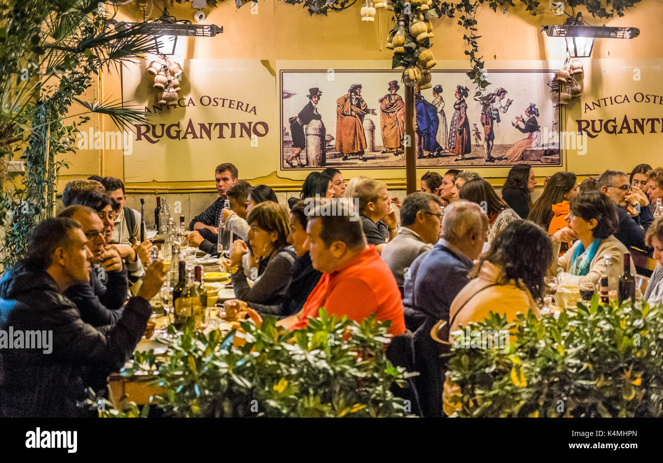 antica osteria rugantino at night Stock Photo