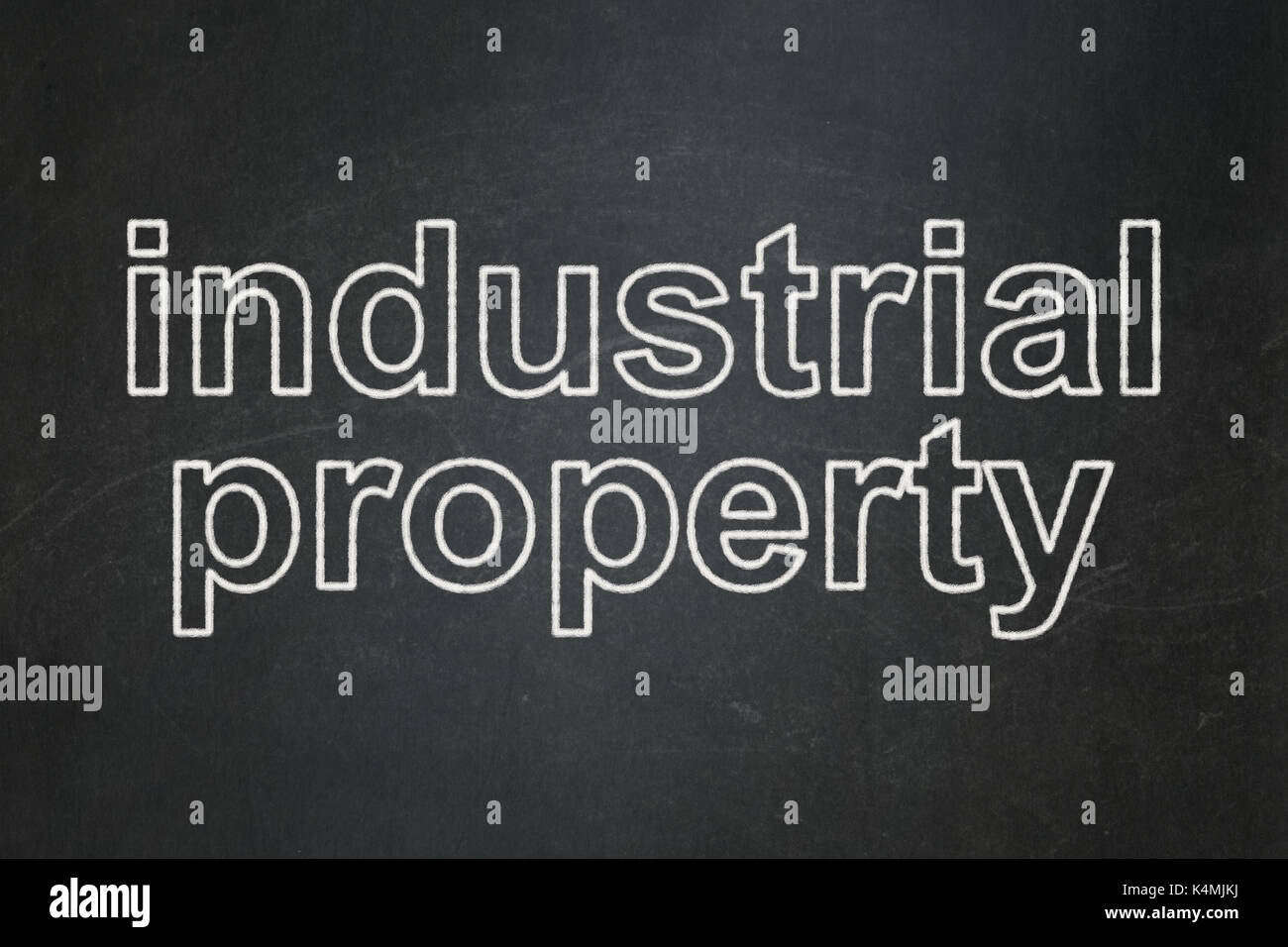 Law concept Industrial Property on chalkboard background Stock Photo