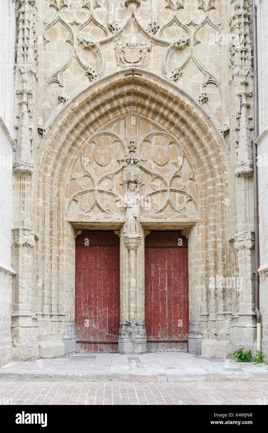 Detail of the Cathedral Notre-Dame in Saint-Omer, Northern France Stock Photo