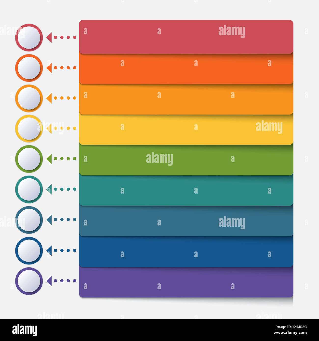 Position Color Numbers Template infographic color strips for 9 positions Stock Photo - Alamy