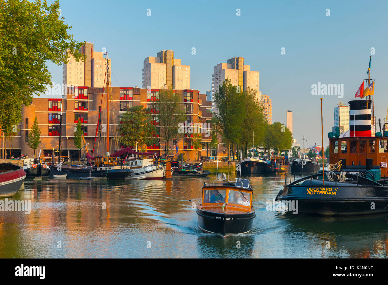 Boat, Havenmuseum, Leuvehaven, Rotterdam, South Holland, The Netherlands, Europe Stock Photo