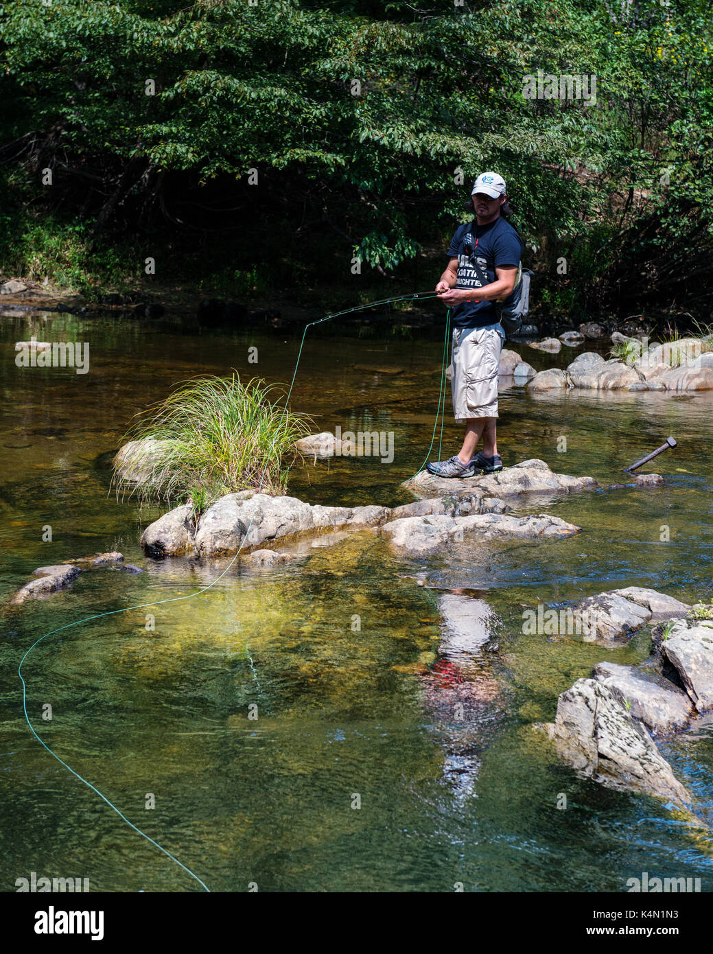 https://c8.alamy.com/comp/K4N1N3/trout-fishing-guide-man-uses-trout-rod-to-fish-for-troutbassbluegilland-K4N1N3.jpg
