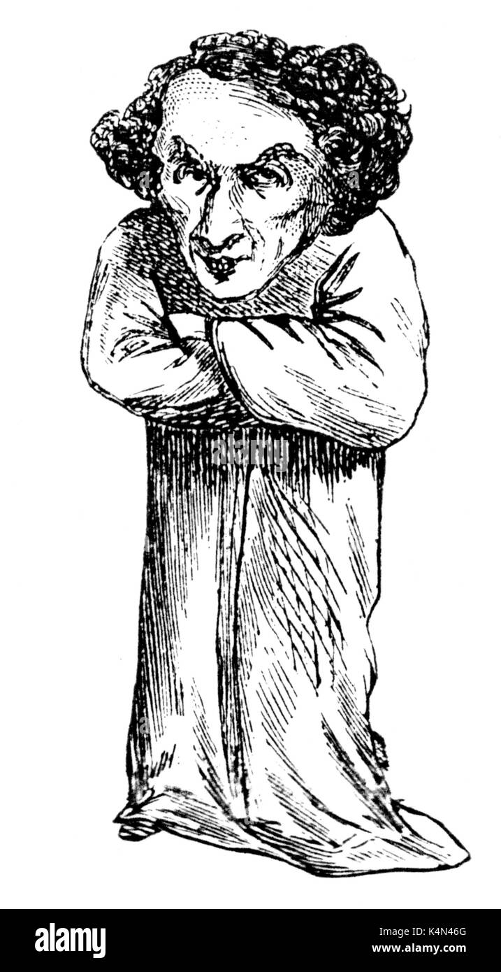 MEYERBEER, Giacomo - Caricature. German Composer, 5 September 1791 - 2 May 1864. Stock Photo