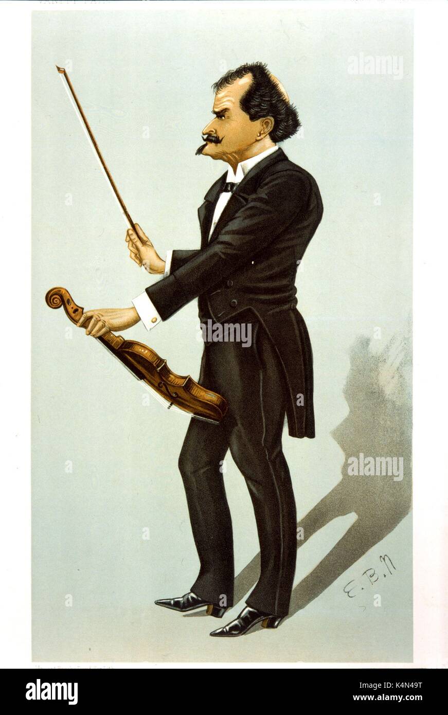 STRAUSS, Eduard - Vanity Fair cartoon by EBN - 29th August 1895 composer conductor 1835-1916 Stock Photo