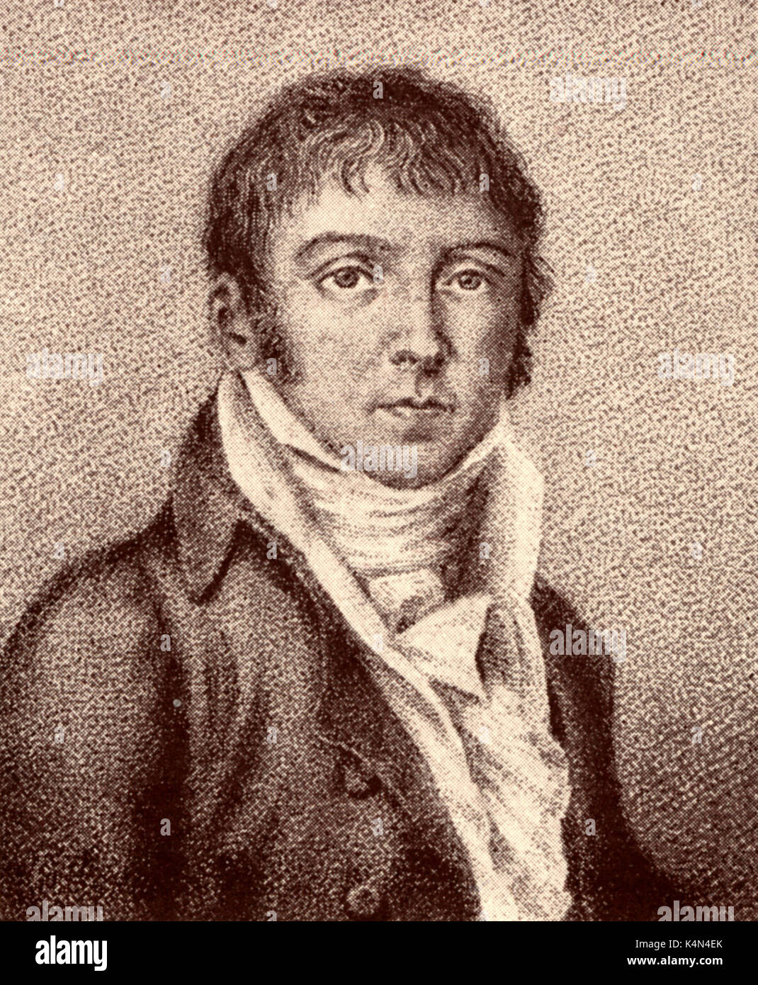 MAYR, Giovanni Simone - portrait by Conte German opera composer (1763-1845). Master of Donizetti Stock Photo