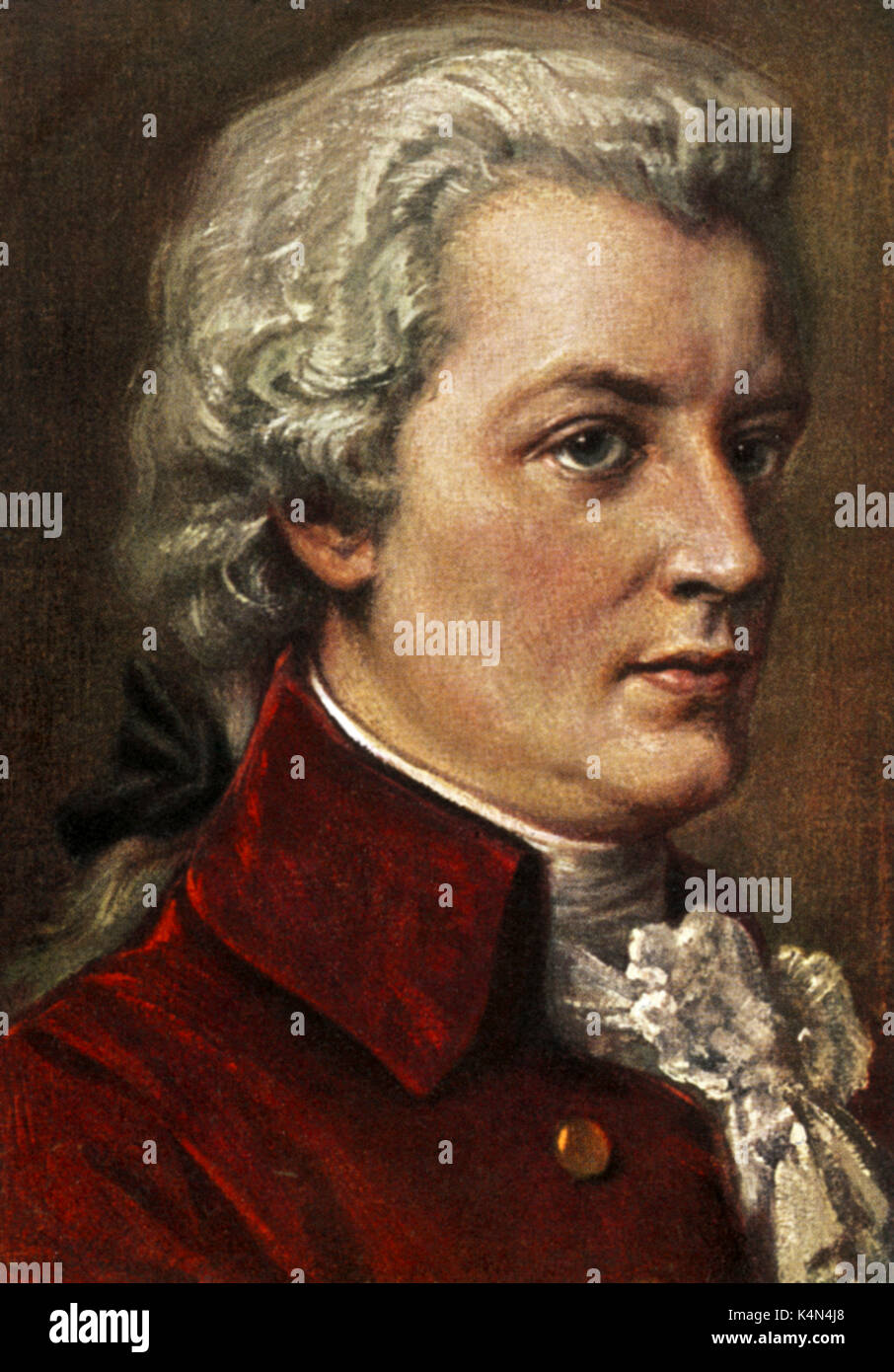 Wolfgang Amadeus Mozart - portrait.  Austrian composer, 27 January 1756 - 5 December 1791. Stock Photo