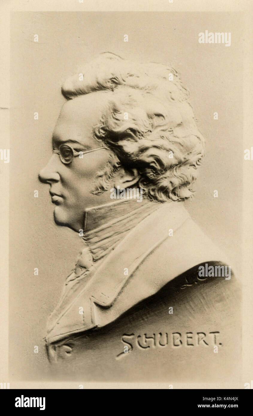 Franz Schubert relief. Austrian composer, 1797-1828 Stock Photo